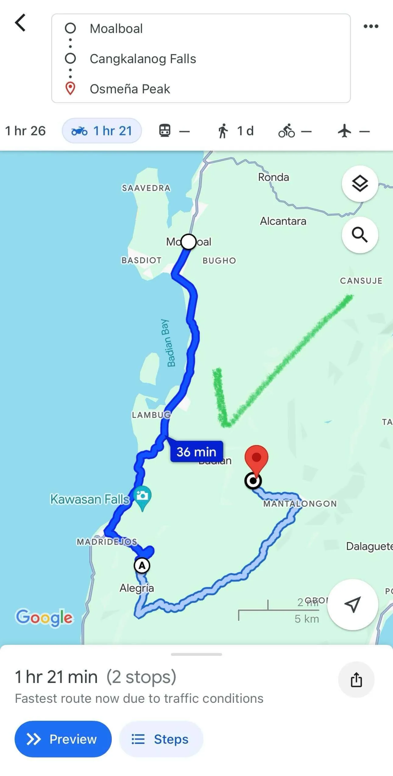Correct Routes To Osmena Peak
