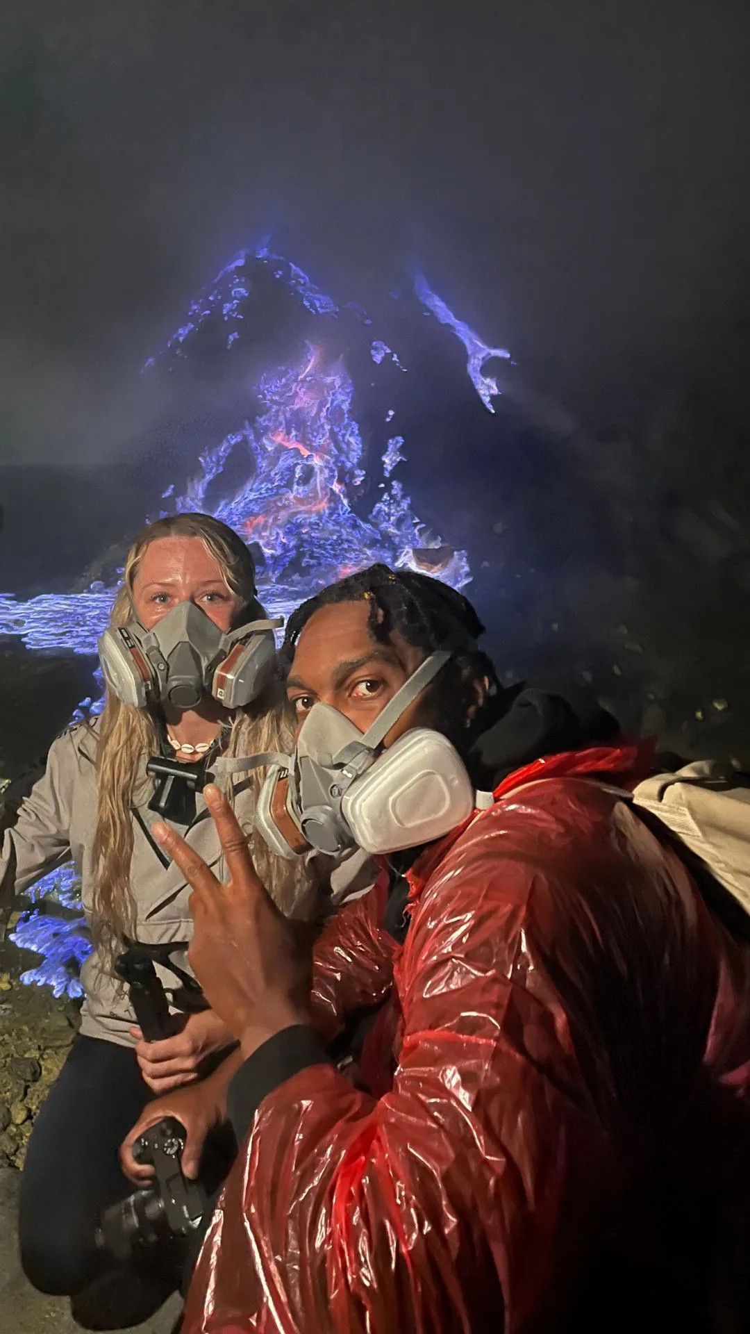 Beth and Denz at Blue Flame Mt Ijen