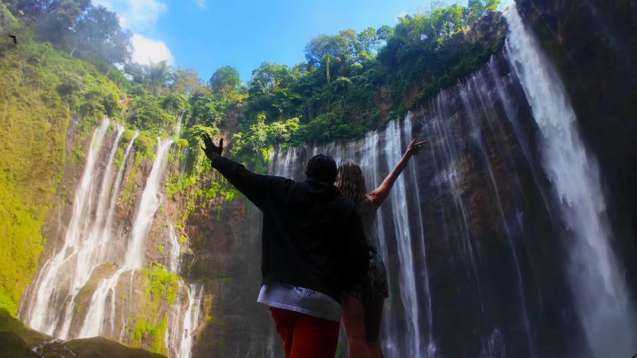 Beth and Denz at Tumpak Sewu