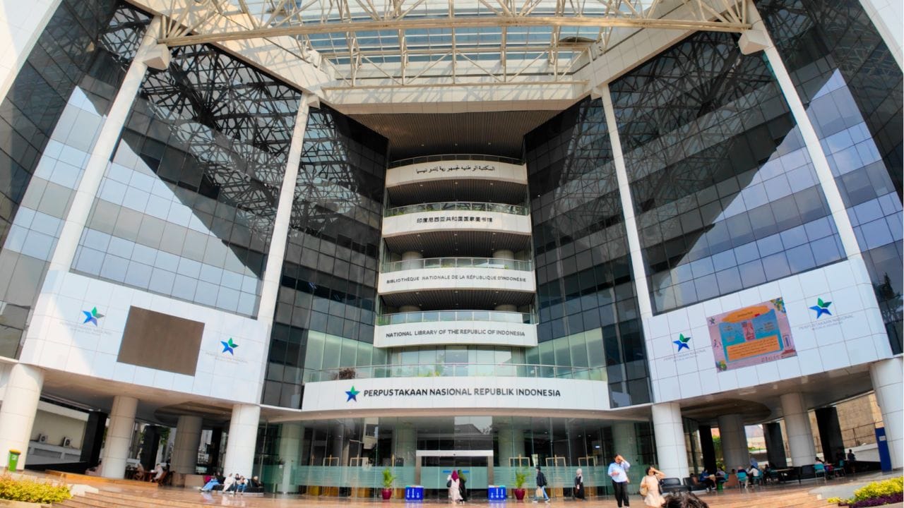 Entrance of National Library Indonesia.