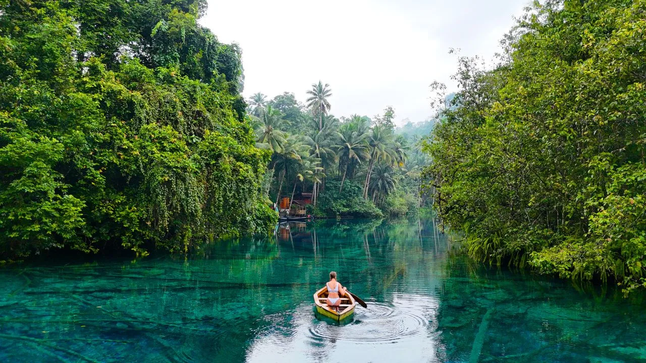 Boat on Paisu Pok Lake Sulawesi